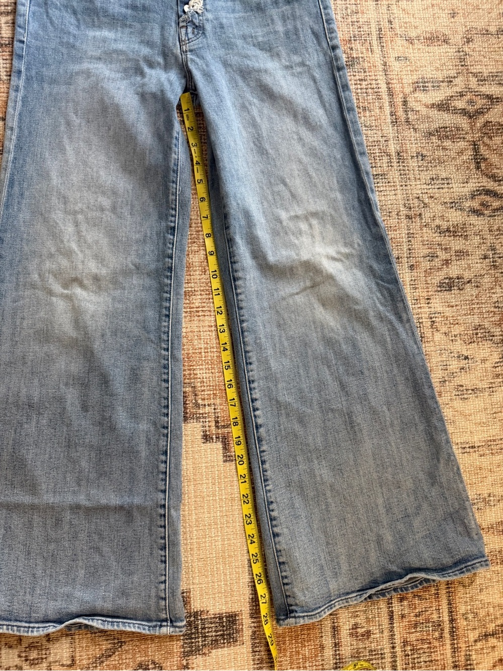 Mother The Flycut Tomcat Roller Wide Leg Jeans Size 30 - Picture 11 of 11